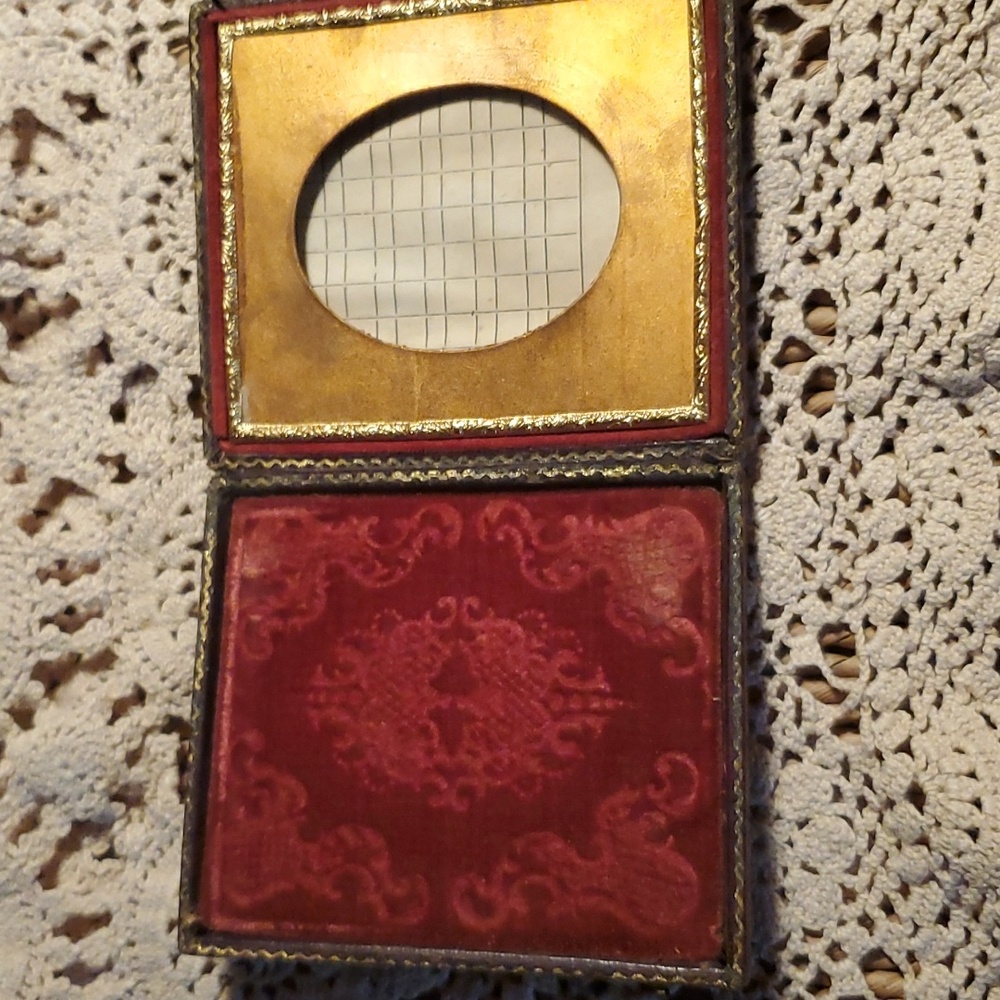 Antique Ferrotype Tooled Leather Photo Frame